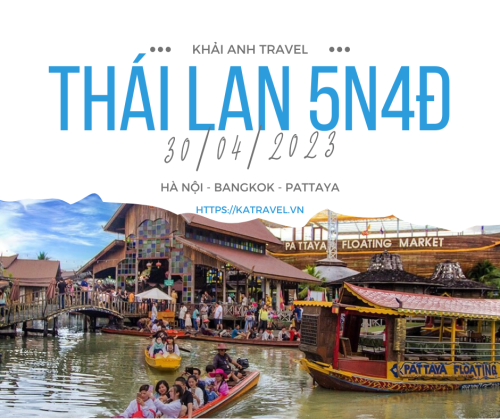 Tour Thái Lan Hà Nội - Bangkok - Pattaya 5n4đ 30/4 Thái Smile